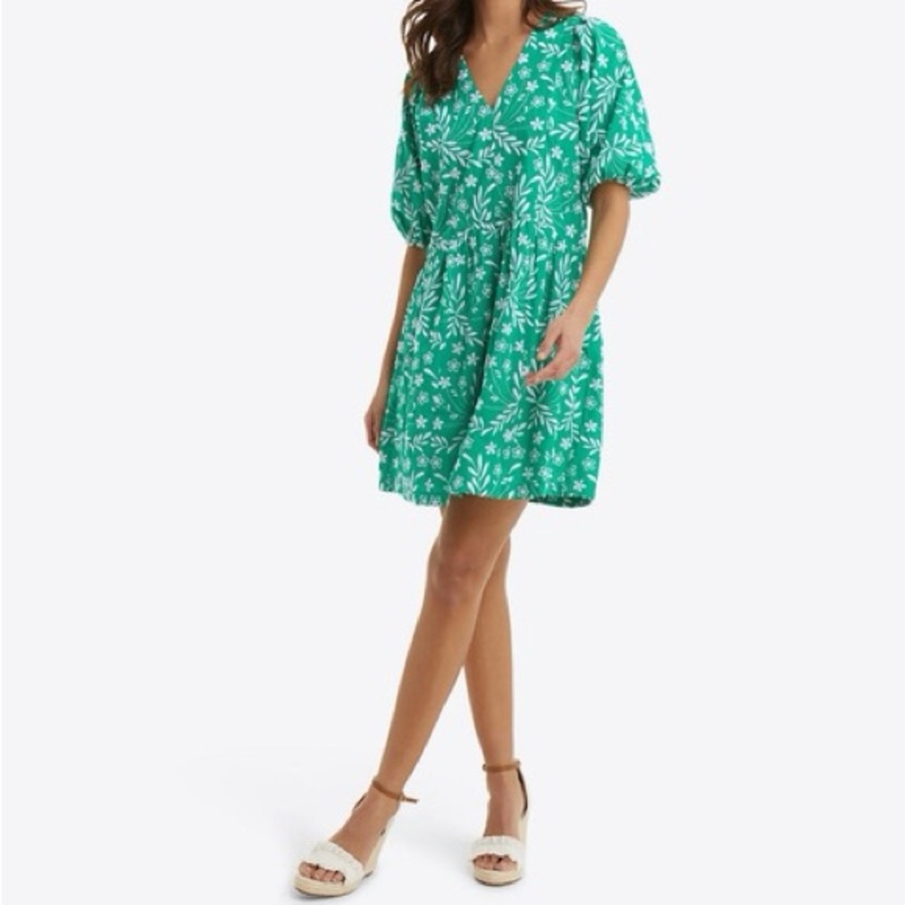 Draper James Green Floral Mini Dress